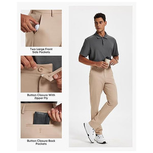 Mens Classic Fit Stretch Golf and Dress <b>Work</b> Pants All Day Comfort Performance <b>Trousers</b> for Business and Travel Comfortable - Product Image 3