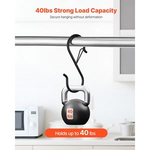 Ganci a S, Confezione da 36, Capacità 18 kg, Barre da 2,2 cm, Fibbia di Sicurezza a Forma di S, Ganci in Metallo Resistenti - Product Image 2
