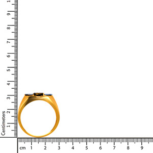 Bague de luxe pour homme en or jaune 18 carats avec grappe de diamants carrés et design géométrique ouvert – Bague statement en diamant pour homme - Product Image 4