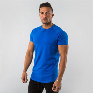 T-shirt décontracté pour homme, coupe ajustée, col en V, infroissable, en flanelle, avec boutons en corne, coupe longue, imprimé non tissé, manches courtes, pour fitness et gym - Product Image 2