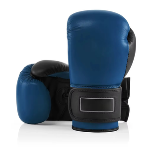 Guantes de Boxeo de Cuero Azul Resistentes con Cierres de Gancho y Bucle, Ajuste Perfecto para Entrenamiento al Aire Libre, Guantes de Sparring para Kickboxing - Product Image 1