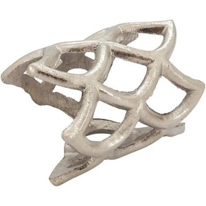 <b>Silver</b> Hollow Geometric Metal <b>Napkin</b> Ring Retro Openwork Table Decor - Product Image 1
