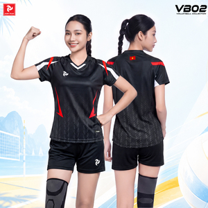 Conjunto de Camiseta de Voleibol Unisex JUST PLAY VB02, Rojo, Negro, Azul, Amarillo, Blanco, Cuello en V, Sin Mangas, Absorbe la Humedad, 100% Poliéster - Product Image 4