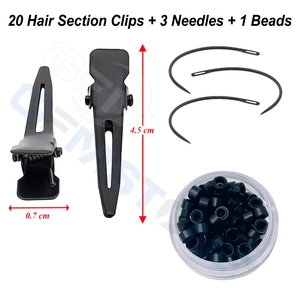 Professional Hair Extension Tool Kit <b>Set</b> with 2 Hole Micro <b>Beads</b> Pliers Hair Gripper Loop Hook Clips & Thread - Product Image 4