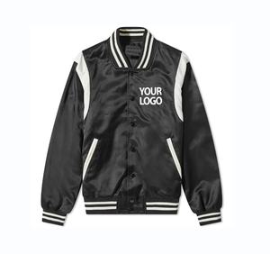 Blouson universitaire en polyester pour homme, personnalisé, avec fermeture boutonnée et logo frontal, idéal pour l'hiver et les tenues d'équipe – Vente en gros - Product Image 4