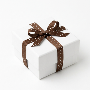 Cinta Grosgrain de 6mm con Puntos Blancos sobre Fondo Marrón Chocolate para Lazos de Boutique, Envoltura de Regalos, Recuerdos de Fiesta y Decoración - Product Image 3