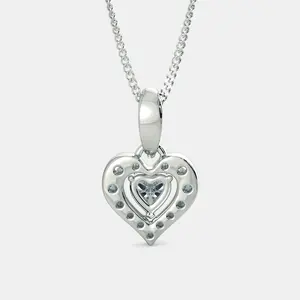 <b>Heart</b> Moissanite Pendant – 925 Sterling <b>Silver</b> <b>Necklace</b> – Promise Gift for Her - Product Image 3