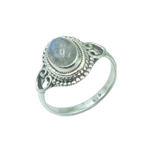 Natural Labradorite Gemstone 925 Sterling <b>Silver</b> <b>Ring</b> – Handmade Vintage Boho Oval Cabochon <b>Statement</b> <b>Ring</b> for Women Wholesale - Product Image 1