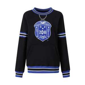 เสื้อสเวตเชิ้ตคอกลม Zeta Phi Beta Black Crest ปักลายเชนิลล์ เสื้อผ้าชมรมพี่น้องชาวกรีก สำหรับทุกเพศ ผลิตจากผ้าฝ้ายพรีเมียม - Product Image 1