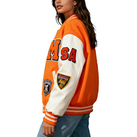 Nouvelle Collection – Blouson Teddy Personnalisé avec Logo, en Cuir, Style Baseball, Patchwork, Grandes Tailles, Tendance Universitaire pour Hommes et Femmes