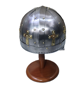Casco Vikingo Cruzado Hecho a Mano en Acero Suave con Detalles en Latón, Armadura Medieval de Caballero, para Feria Renacentista - Product Image 5