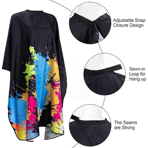 ผ้าคลุมสำหรับแต่งผมใช้ซ้ำได้เป็นมิตรกับสิ่งแวดล้อมผ้านุ่มทนทานวัสดุที่ยั่งยืน - Product Image 3