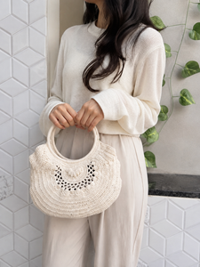ออกแบบใหม่โครเชต์ฤดูร้อนชายหาดฟางกระเป๋าBohemian Tote Handmadeออกแบบใหม่ผู้หญิงกระเป๋าสไตล์หญ้าทะเลกระเป๋าสแควร์ - Product Image 1
