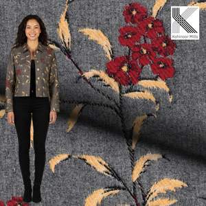 Tela Jacquard de Algodón 100% BCI Peinado de 500 g/m² al por Mayor, Ecológica, con Diseño Floral en Relieve, Acabado Suave, para Chaquetas y Abrigos de Invierno de Alto Gramaje - Product Image 2