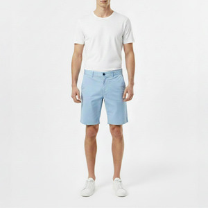 Men's New Arrival Summer Fitness Slim Fit <b>Chino</b> <b>Shorts</b> Adjustable 100% Cotton Mid Knitted Quick Dry Casual <b>Light</b> <b>Blue</b> Men <b>Shorts</b> - Product Image 5