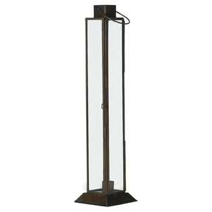 Luxury Iron Rectangular Tall <b>Black</b> <b>Lantern</b> with Glass Panels and Candle Holder for Christmas Home & Garden Decoration - Product Image 1