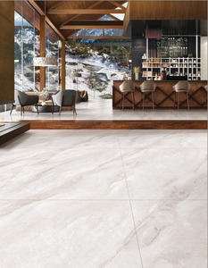 Carrelage en porcelaine effet marbre blanc brillant pour projet hôtelier de luxe, 1200 x 1800 mm, pour sol et mur. - Product Image 1
