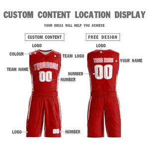 Uniforme de Baloncesto Personalizado, Rojo, con Nombre del Equipo Sublimado, Ropa Deportiva de Secado Rápido, Unisex, para Adultos, Todas las Temporadas, Suministro OEM - Product Image 4