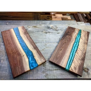 <b>Rustic</b> Handmade Resin River <b>Wooden</b> Cutting Board Designer <b>Wooden</b> Epoxy Board for <b>Dining</b> <b>Table</b> Presentation - Product Image 1
