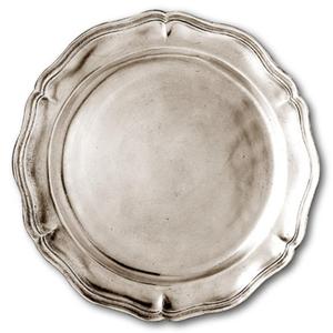 Plato de Servicio de Latón con Doble Borde Floral, Platos para Servir Alimentos de 25 cm, Plato Plateado, Accesorios para Restaurantes - Product Image 4