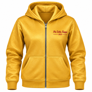 Sudadera con Capucha para Mujer PDK, con Cierre, Detalle de Escudo con Letras Griegas, Corte Holgado, Manga Larga, Informal, Prenda Exterior con Capucha, Moda Premium para el Día a Día - Product Image 3