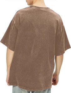 เสื้อยืดโอเวอร์ไซส์ลายฟอกสี - เสื้อยืดสตรีทแวร์สไตล์วินเทจเรโทร - เสื้อคอตตอนเนื้อหนาทรงไหล่ตกพร้อมโลโก้สั่งทำสำหรับผู้ชาย - Product Image 2