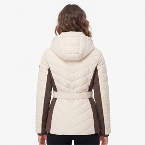 Chaqueta Acolchada de Invierno para Mujer, con Capucha y Cinturón, Diseño de Dos Tonos, Abrigo Acolchado Informal para Exteriores, Nueva Colección de Invierno - Product Image 6