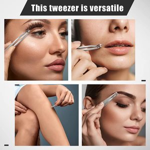 Pinzas Profesionales de Metal, Acero Inoxidable, Punta Puntiaguda, Pinzas para Cejas 2026, para Extensión de Pestañas y Cejas - Product Image 4