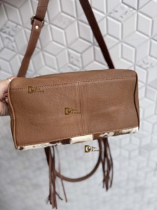 Nuevo Bolso de Hombro de Cuero Vacuno de Diseño Único con Borla de Piedra Azul, Estilo Occidental, para Uso Diario - Product Image 3