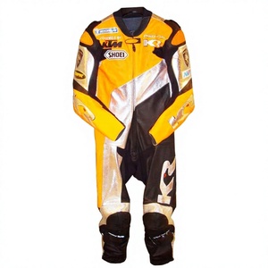 Combinaison de course MotoCP Shane Byrne 1 pièce en cuir de vachette/crocodile pour moto, course sur circuit/équitation, combinaison/Motocyclette MotoCp pour motards de niveau - Product Image 1