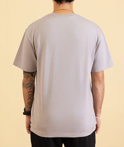 T-shirt surdimensionné en coton lourd délavé à l'acide, tricoté, avec logo personnalisé, style vintage, pour homme, 100% coton - Product Image 4