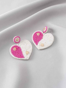 Juego de Pendientes Colgantes con Motivo de Flor de Cinco Pétalos Multicolor, Accesorios Florales con Cuentas de Vidrio Bordadas - Product Image 2