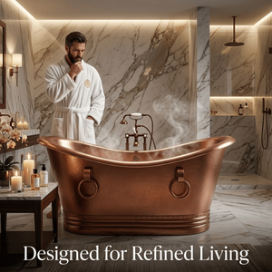 Bañera de Cobre Forjado de Diseño | Bañera Independiente Premium Hecha a Mano para una Relajación Profunda y Decoración de Interiores de Lujo - Product Image 2