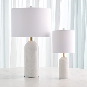 Minimalist Marble <b>Console</b> Lamp With Smooth Sculptural Design Soft Warm Illumination And Designer Inspired Charm - Product Image 3