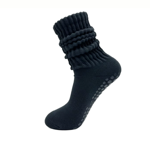 Wholesale Custom High Quality Pilates <b>Grip</b> Slouch <b>Socks</b> Non-Slip Yoga <b>Socks</b> Ankle Length Knitted Cotton Anti-Slip Solid <b>White</b> - Product Image 1