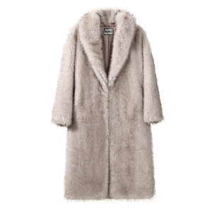 Manteau long en fausse fourrure de renard pour femme, style Neo Mint Luxury Mob Wife, hiver 2024, duveteux - Product Image 1