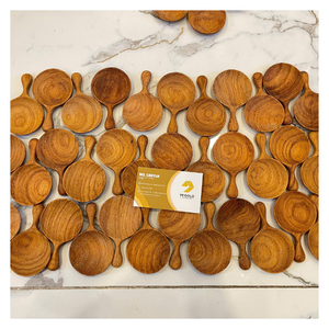 Cuillère en bois sculptée de style rustique, faite à la main, motif feuille naturelle, extra longue, compatible lave-vaisselle, écologique, pour la maison, cadeau, vente en gros - Product Image 2