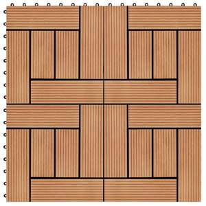22 pièces 11.8 "x 11.8" 2 m² WPC carreaux de terrasse en teck coloré revêtement de sol extérieur et revêtement mural pour patio jardin piscine terrasse et plus! - Product Image 1
