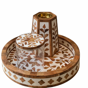 Porta Incienso de Madera Natural con Caligrafía Árabe, con Bandeja y Caja, Estilo Árabe, Madkhan, para el Hogar, Ramadán, Eid, Mubkhar Moderno - Product Image 5