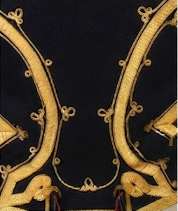 Chaqueta Napoleónica Personalizable y Transpirable, Túnica, Uniforme, Pelisón Negro con Cuello Trenzado Dorado, Unisex - Product Image 6