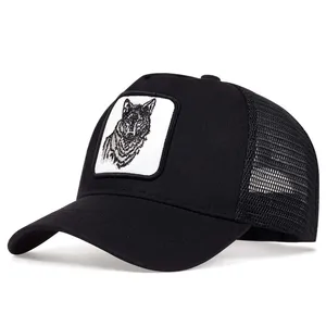 Casquette de baseball unisexe style trucker avec patch Lone Wolf, dos en maille respirante, pour sports de plein air, vintage, à visière snapback - Product Image 4
