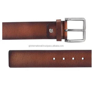 Wholesale Classic and Vintage Brown Full Grain Genuine Leather Casual <b>Belts</b> with <b>Silver</b> Antiqued Finish Heavy Brass <b>Buckle</b> - Product Image 4