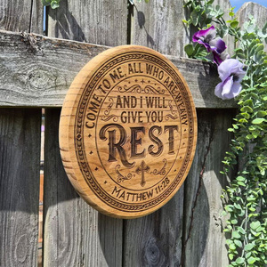 Arte Murale in Legno con Versetto Biblico Inciso, Design Personalizzabile - Product Image 4