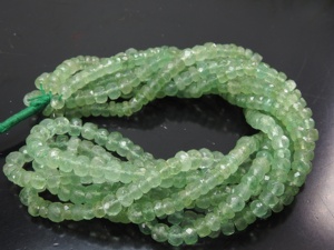 100% Hilo Natural de 16 pulgadas de cuentas redondas facetadas de cuarzo de fresa verde Cuentas de piedra de tamaño de 4-6mm - Product Image 6