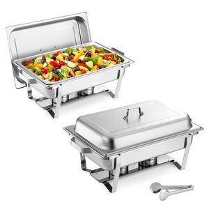 Set di 2 Chafing Dish in Acciaio Inossidabile da 9 Qt con Controllo Automatico della Temperatura e Manico Cavo - Product Image 1