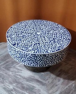 Mesa con Incrustaciones de Hueso de ILAHI, Diseño Moderno con Detalles de Ágata, Almacenamiento Portátil, Muebles para el Hogar - Product Image 2