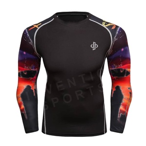 Protectores de erupción de alta calidad para hombres Logotipo personalizado Sublimación de manga completa Impreso Spandex/Camisas de compresión de poliéster en venta - Product Image 2