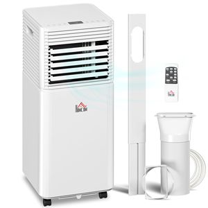 Condizionatore d'Aria Portatile Bianco da 10000 BTU con Telecomando, Timer 24H e Display LED, Spina UK per Raffreddamento e Deumidificazione Ambienti - Product Image 1