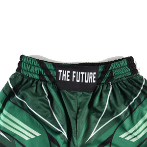 Shorts de boxe pour hommes, motif vert et noir, taille élastique, respirant, vêtements d'entraînement, toutes saisons, polyester - Product Image 3