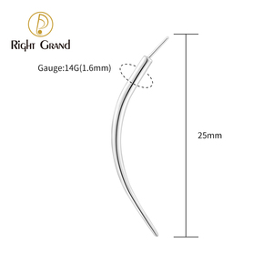 Pin de inserción de titanio sin rosca para labret, herramienta de guía cónica para perforaciones tipo barbell autocurvadas, para postes de 14/16/18G con cierre a presión - Product Image 3